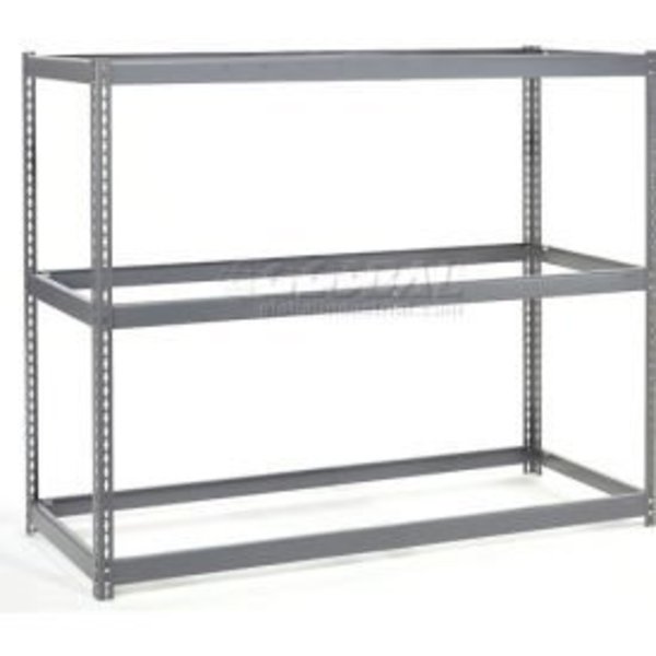 Global Equipment Wide Span Rack 48Wx24Dx96H W/ 3 Shelves No Deck 1200 Capacity Per Level, GRY 601718